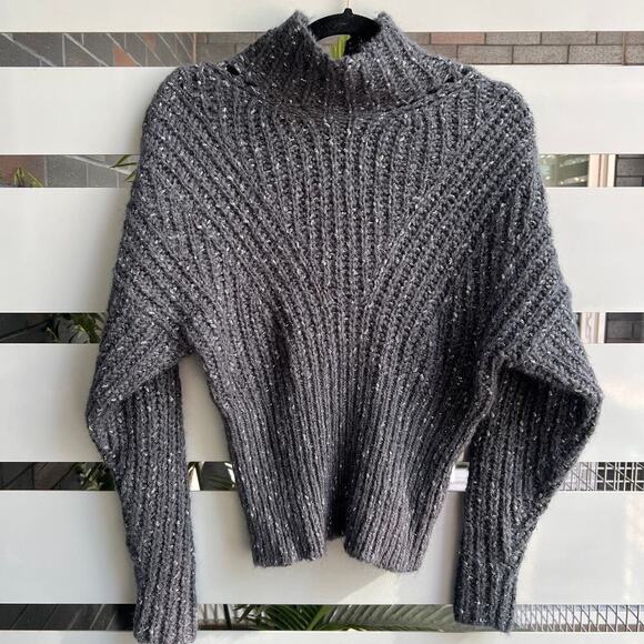 IRO Gray Metallic Kellers Chunky Knit Sweater Size S - Picture 2 of 7